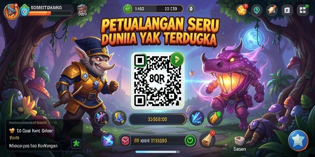 Screenshot gameplay 8QR yang menunjukkan karakter di tengah petualangan menegangkan.