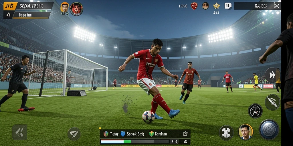 Tampilan gameplay <strong>JVS88</strong> yang mendebarkan dengan aksi sepak bola yang intens.