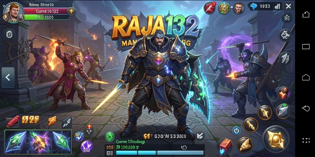 Screenshot utama RAJA132 menampilkan aksi seru di medan perang.