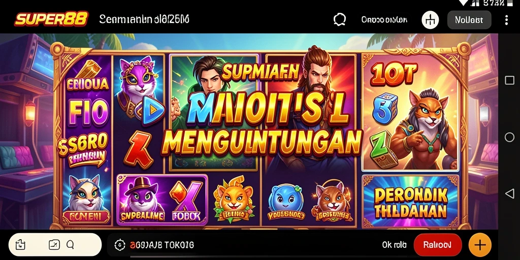 Tangkapan layar utama SUPER88 menampilkan aksi permainan slot yang mendebarkan.