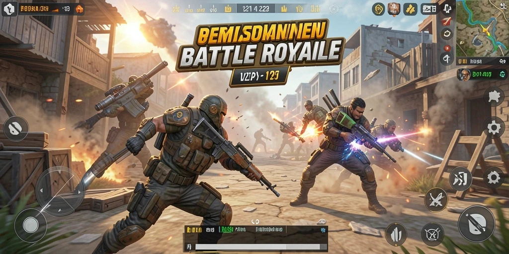Tangkapan layar gameplay V21 menunjukkan aksi pertempuran yang mendebarkan.